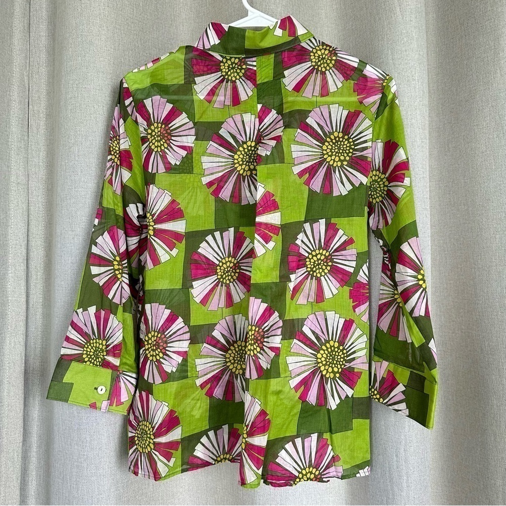 💥SALE💥 Camicettasnob NWT Cotton Floral Sheer Long Sleeve Shirt IT42 US S (6) - Picture 4 of 12